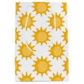Zonne Zon Patroonontwerp Op Wit Medium Cadeauzakje (Voorkant)