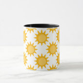 Zonne Zon Patroonontwerp Op Wit Mok (Midden)