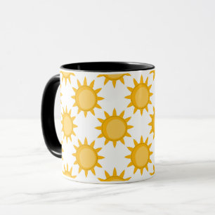 Zonne Zon Patroonontwerp Op Wit Mok