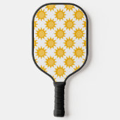 Zonne Zon Patroonontwerp Op Wit Pickleball Paddle (Achterkant)