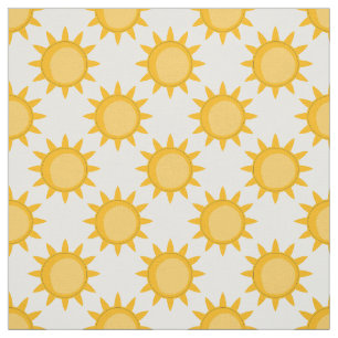 Zonne Zon Patroonontwerp Op Wit Stof