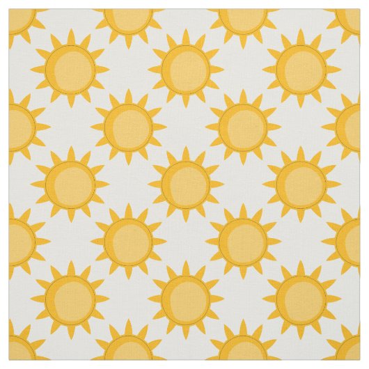 Zonne Zon Patroonontwerp Op Wit Stof (Swatch)