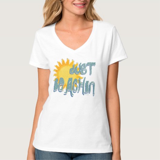 Zonne Zonneschijn GEWOON OP HET STRAND! T-shirt (Voorkant)