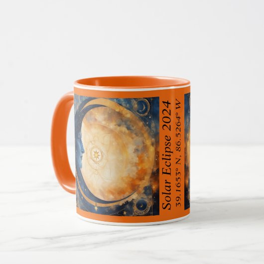 Zonne-zonnewende GPS coördinaten Kleurrijke Zonnem Mok (Voorkant links)