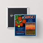 Zonneaardbeien Vierkante Button 5,1 Cm (Voorkant /achterkant)