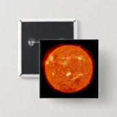 Zonneactiviteit op de zon 2 vierkante button 5,1 cm (Voorkant /achterkant)