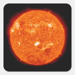 Zonneactiviteit op de zon 2 vierkante sticker
