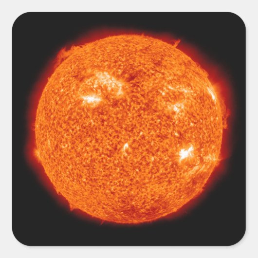 Zonneactiviteit op de zon 3 vierkante sticker (Voorkant)