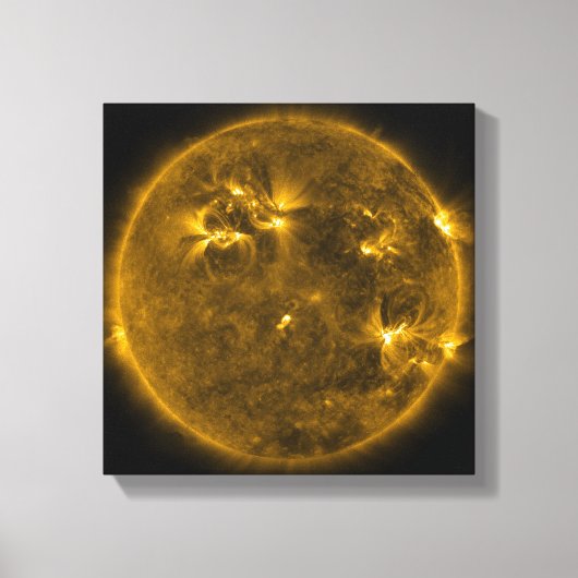 Zonneactiviteit op de zon 4 canvas afdruk (Voorkant)