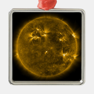 Zonneactiviteit op de zon 4 metalen ornament