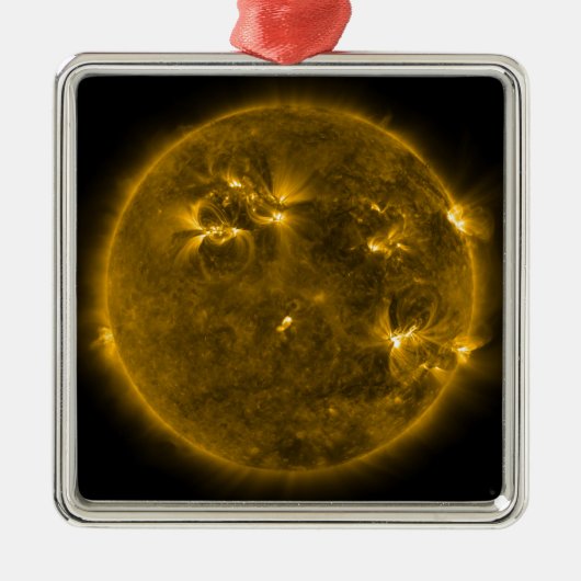 Zonneactiviteit op de zon 4 metalen ornament (Voorkant)