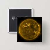 Zonneactiviteit op de zon 4 vierkante button 5,1 cm (Voorkant /achterkant)