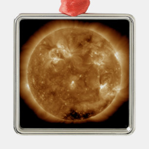 Zonneactiviteit op de zon 5 metalen ornament