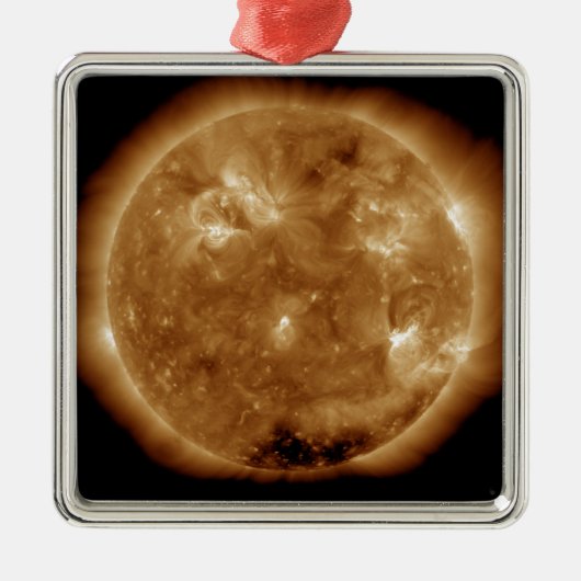 Zonneactiviteit op de zon 5 metalen ornament (Voorkant)
