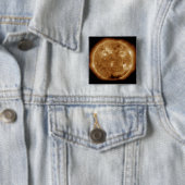 Zonneactiviteit op de zon 5 vierkante button 5,1 cm (In situ)