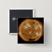 Zonneactiviteit op de zon 5 vierkante button 5,1 cm (Voorkant /achterkant)