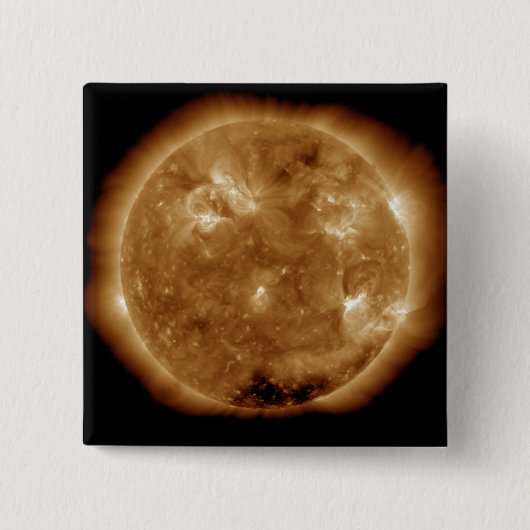 Zonneactiviteit op de zon 5 vierkante button 5,1 cm (Voorkant)
