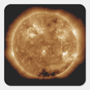 Zonneactiviteit op de zon 5 vierkante sticker
