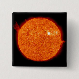 Zonneactiviteit op de zon vierkante button 5,1 cm