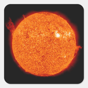 Zonneactiviteit op de zon vierkante sticker