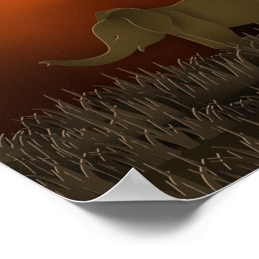 ZonneAfrikaanse savanne Elephants Poster (Hoek)