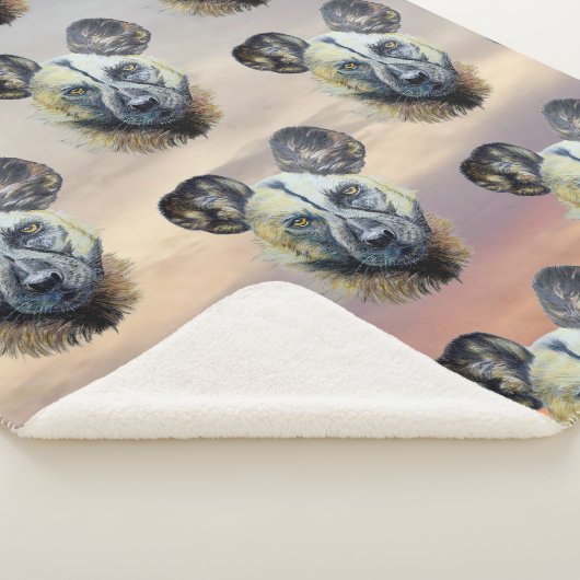 ZonneAfrikaanse Wilde Dog bedreigde oorspronkelijk Sherpa Deken (3/4)