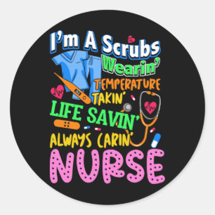 Zonnebaandefinitie Love Nursing Nursing School N Ronde Sticker