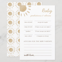 Zonnebaby shower advies en voorspellingen spel