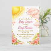 Zonnebaby shower kaart (Staand voorkant)