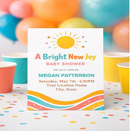 Zonnebaby Shower Uitnodiging | Helder Modern