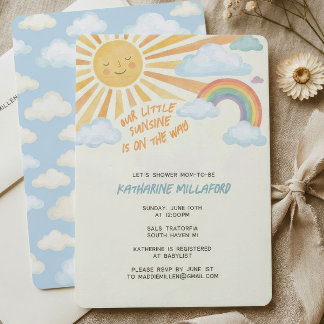 Zonnebaby Shower Uitnodiging | Regenboog Thema