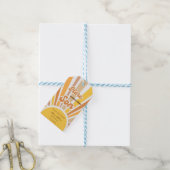 Zonnebabyfeest Boho Retro Gele Zonneschijn Cadeaulabel (Met Touw)