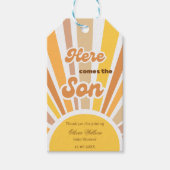 Zonnebabyfeest Boho Retro Gele Zonneschijn Cadeaulabel (Voorkant)