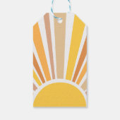 Zonnebabyfeest Boho Retro Gele Zonneschijn Cadeaulabel (Achterkant)