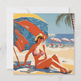 Zonnebaden aan de Riviera Feestdagenkaart