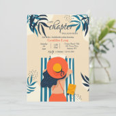 Zonnebaden Beauty Bachelorette Party Uitnodiging (Staand voorkant)