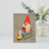 Zonnebaden gnome briefkaart (Staand voorkant)