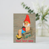 Zonnebaden gnome briefkaart (Staand voorkant)