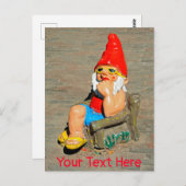 Zonnebaden gnome briefkaart (Voorkant / Achterkant)