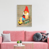 Zonnebaden gnome canvas afdruk (Insitu (Woonkamer))