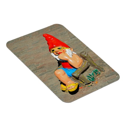 Zonnebaden gnome magneet (Rechterzijde)