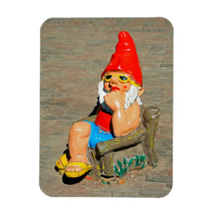 Zonnebaden gnome magneet