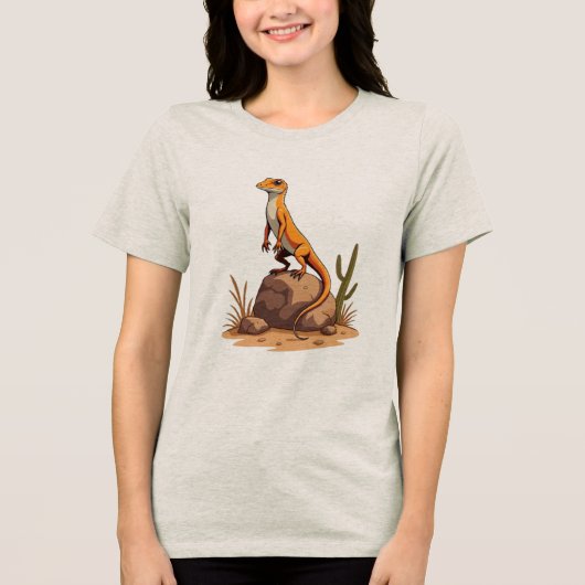 Zonnebaden Hagedis Vibes Tri-Blend Shirt (Voorkant)