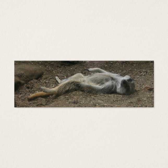 Zonnebaden Meerkat Bladwijzer Mini Visitekaartjes (Voorkant)