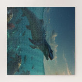 Zonnebaden Mosasaur (Dinosaurus Art) Mok Legpuzzel (Horizontaal)