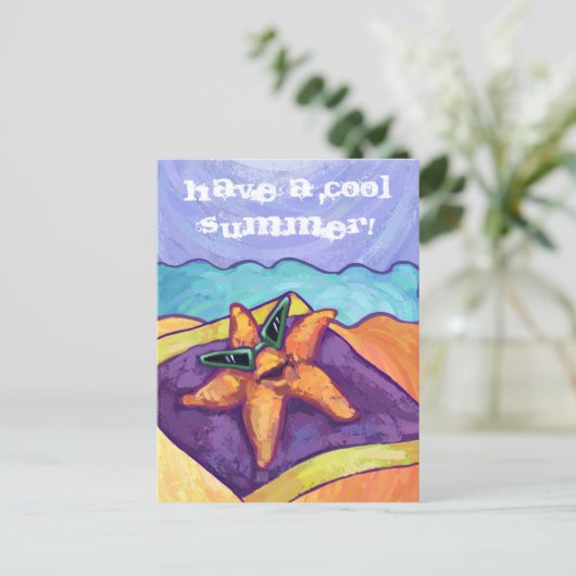 Zonnebaden Starfish Briefkaart (Staand voorkant)