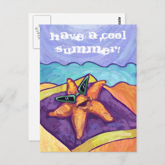 Zonnebaden Starfish Briefkaart (Voorkant / Achterkant)
