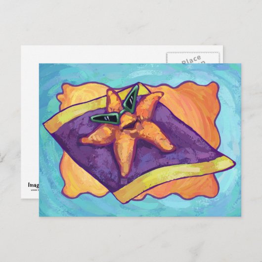 Zonnebaden Starfish Briefkaart (Voorkant / Achterkant)