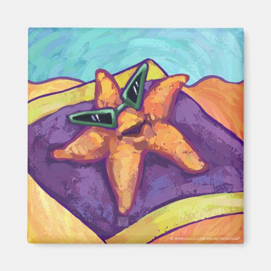 Zonnebaden Starfish Magneet (Voorkant)