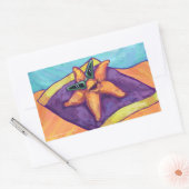 Zonnebaden Starfish Rechthoekige Sticker (Envelop)